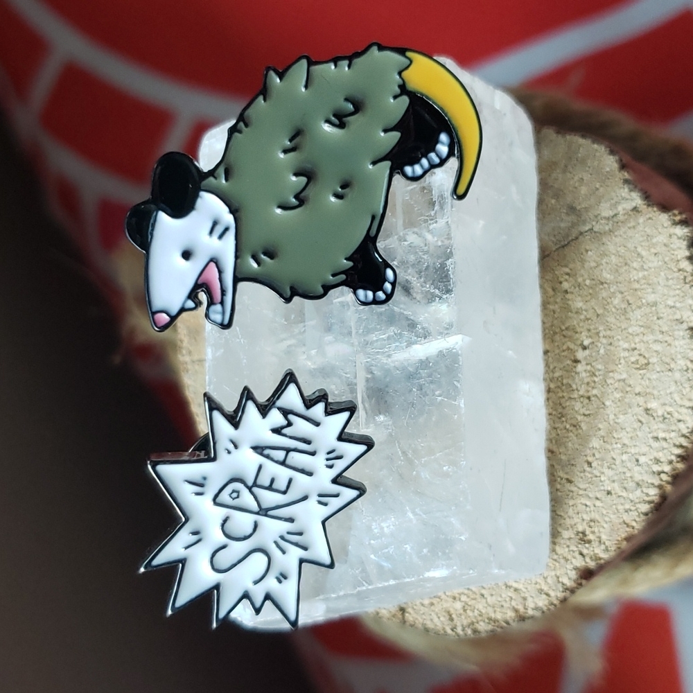 Brand new Screaming Possum enamel pin set